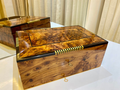 Luxury large lockable wooden Box organizer with key