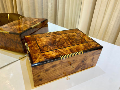 Luxury large lockable wooden Box organizer with key