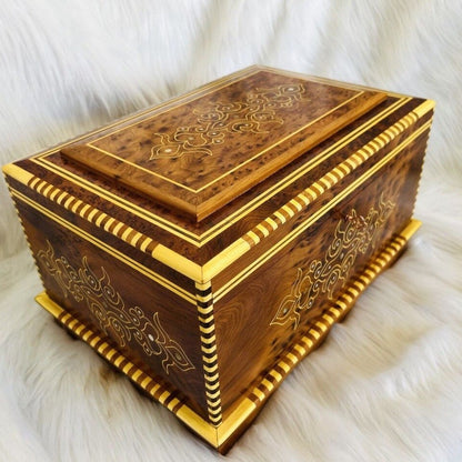 Vintage Jewelry Box Organizer with key decorative box