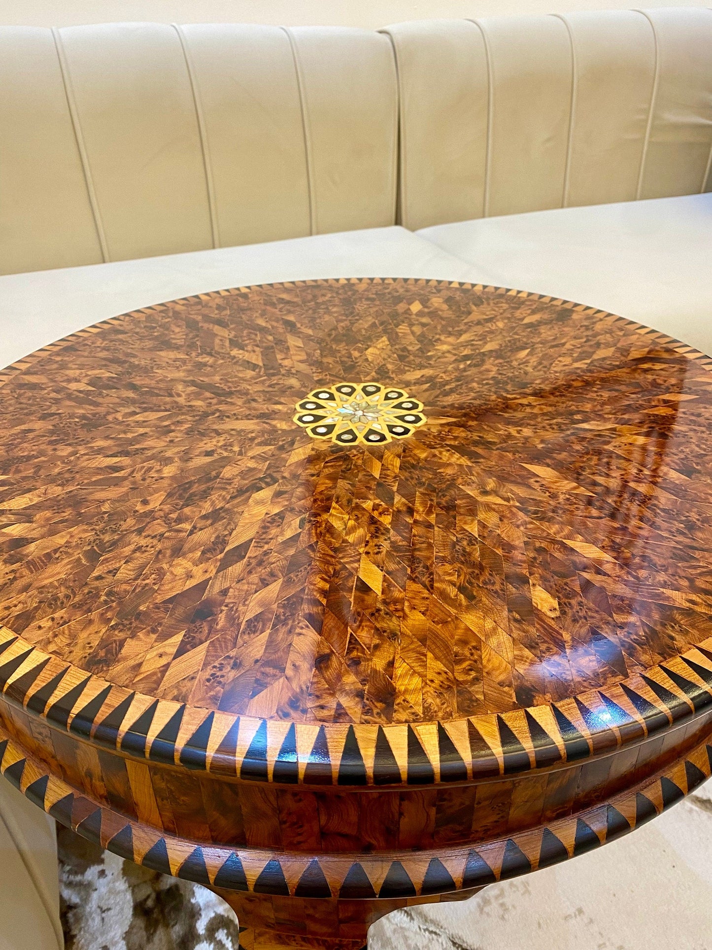 Round Coffee Table Antique Handcrafted table