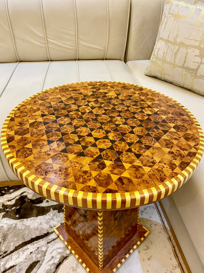 Round coffee table Wood Thuya Wood luxury decor table