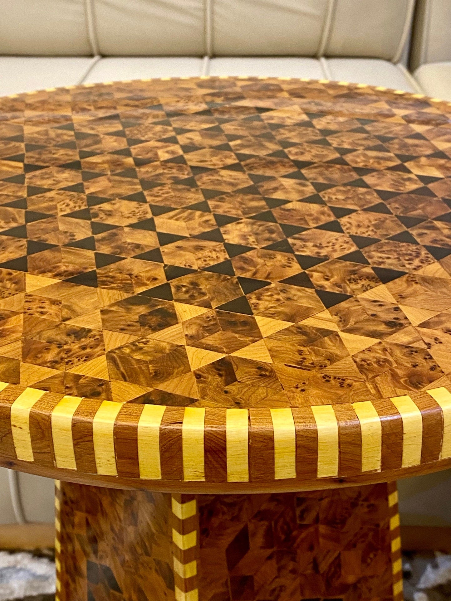 Round coffee table Wood Thuya Wood luxury decor table