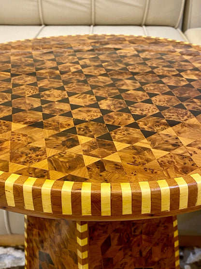 Round coffee table Wood Thuya Wood luxury decor table