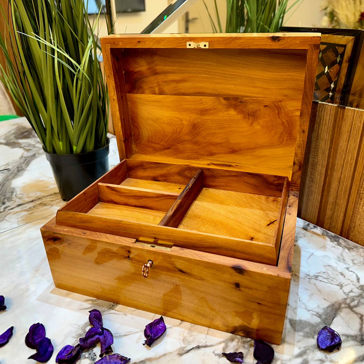 Thuya Wood Jewelry Box Handcrafted Moroccan Artistry