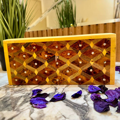 Decorative wooden box organizer Inlaid with Mother of Pearl