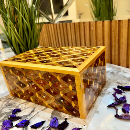 Decorative wooden box organizer Inlaid with Mother of Pearl