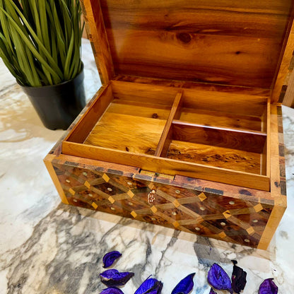 Decorative wooden box organizer Inlaid with Mother of Pearl