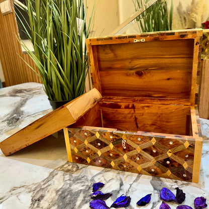 Decorative wooden box organizer Inlaid with Mother of Pearl