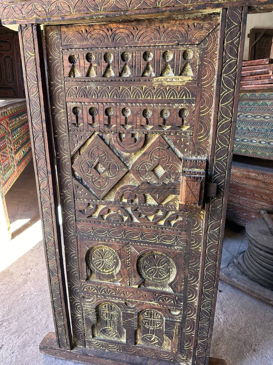 Custom Wooden Door Artisan Door. Moroccan Handmade Door Unique Handmade Vintage