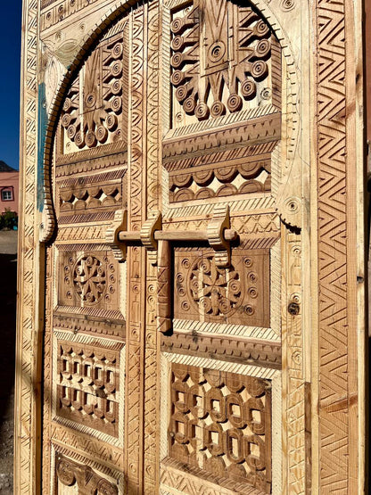 Wood Door, Authentic Vintage Carved Cedar Door