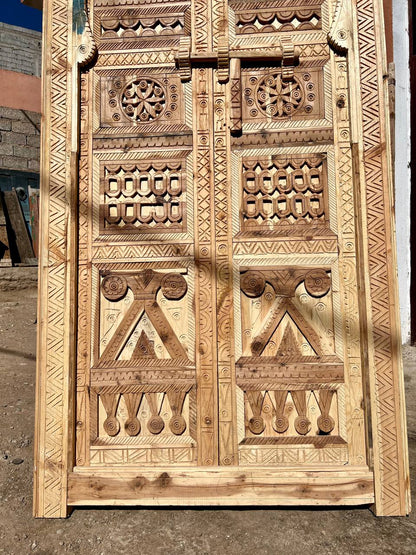 Wood Door, Authentic Vintage Carved Cedar Door