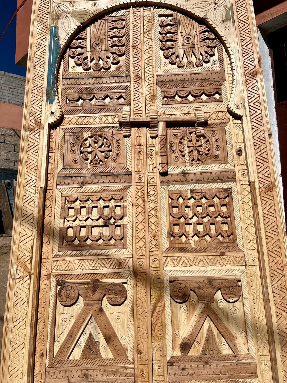 Wood Door, Authentic Vintage Carved Cedar Door