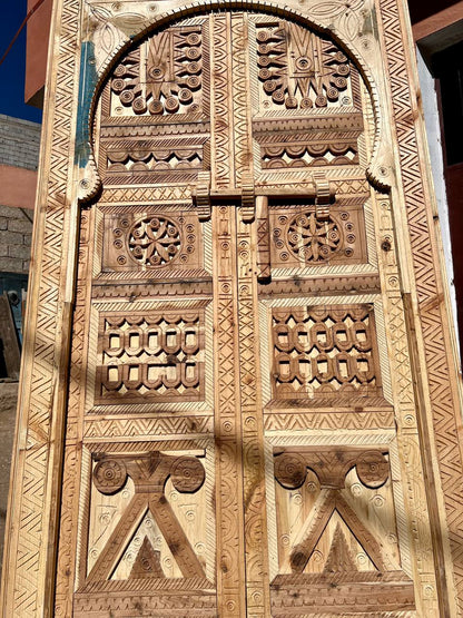 Wood Door, Authentic Vintage Carved Cedar Door