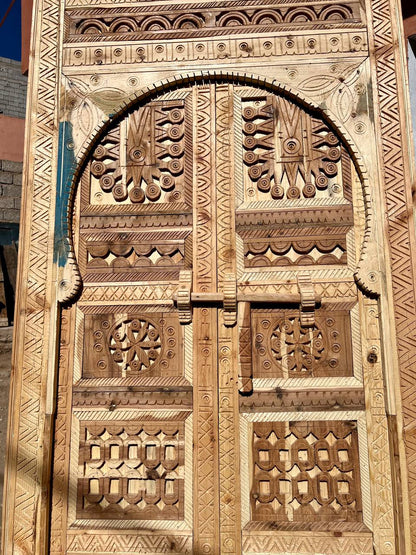 Wood Door, Authentic Vintage Carved Cedar Door