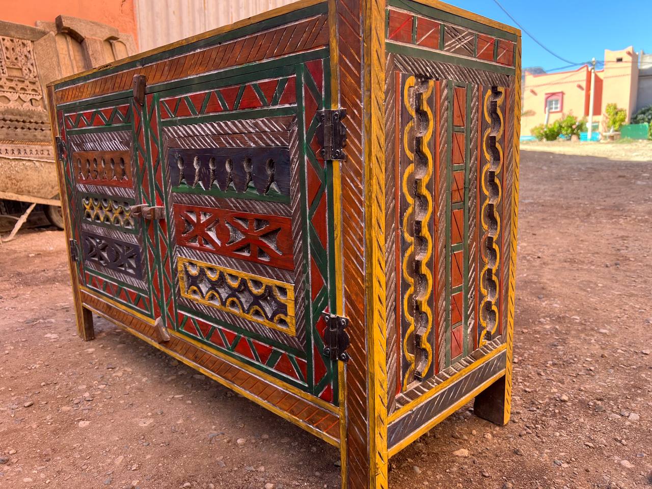 Custom Wood Cabinet Storage Chest Luxury Berber Design Thuya Wood