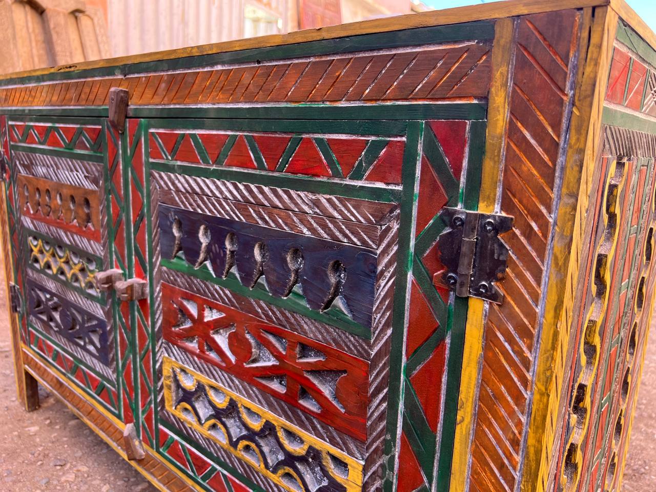 Custom Wood Cabinet Storage Chest Luxury Berber Design Thuya Wood